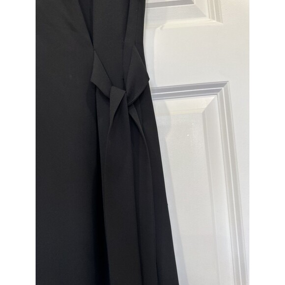 Reiss Womens 6 Black Cap Sleeve Misty Tie Waist Shift Dress Classic Career Work - Picture 2 of 8